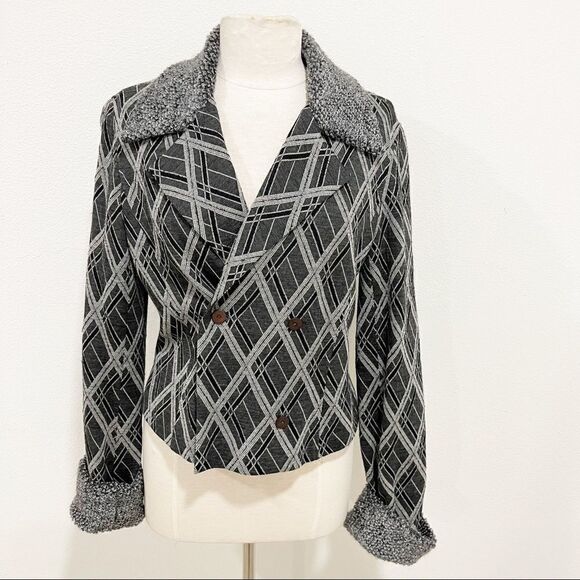 Kenzo Paris Wool Plaid Coat Double Breasted Jacket - Picture 1 of 7